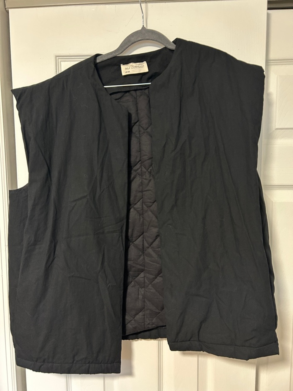Anthropologie Self Contrast Oversize Black Vest